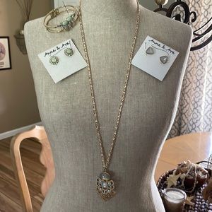 Jewelry Set Necklace 2 pairs of earrings & bracelet NWT